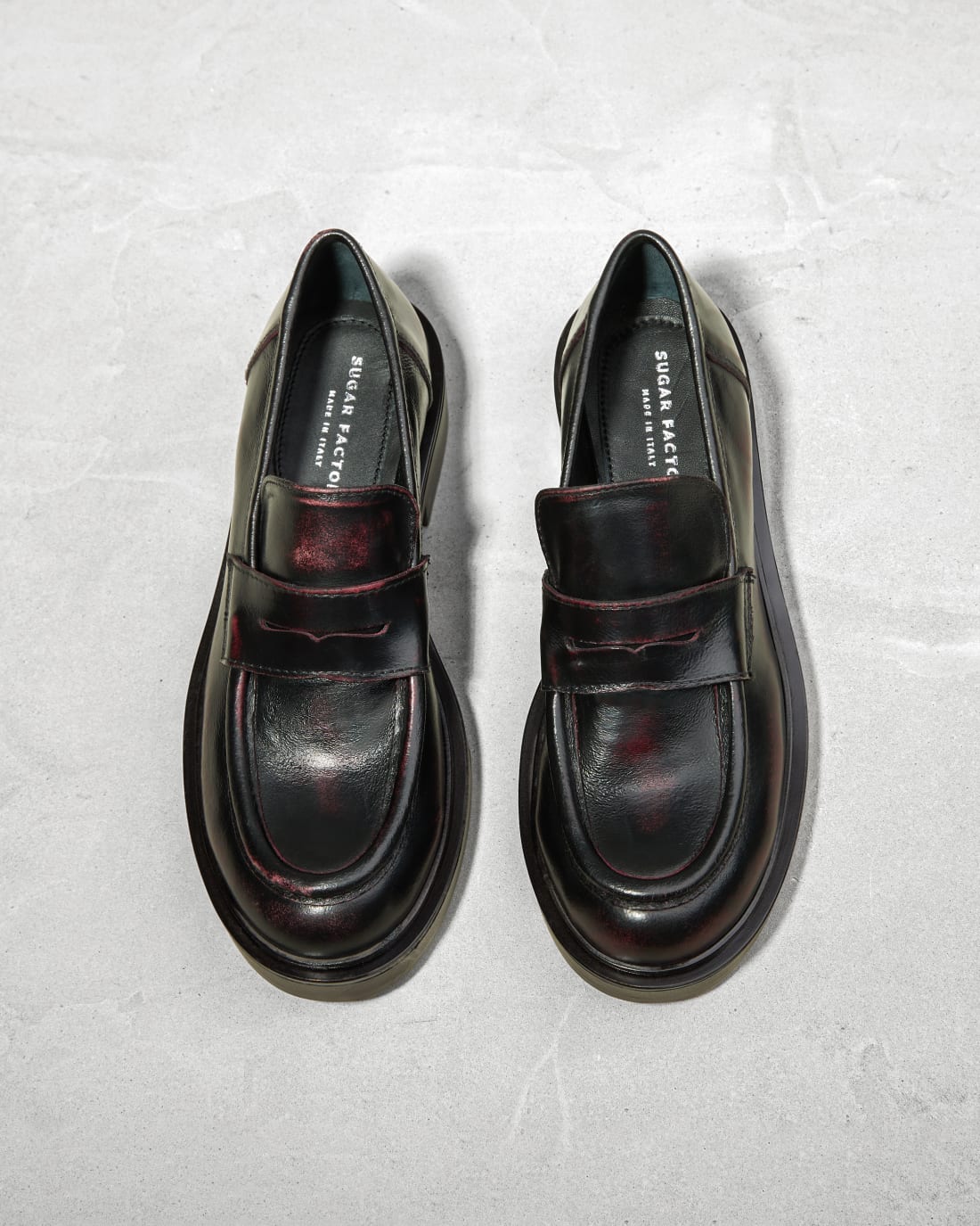 Темно-бордовые кожаные лоферы - Image 2 of 7