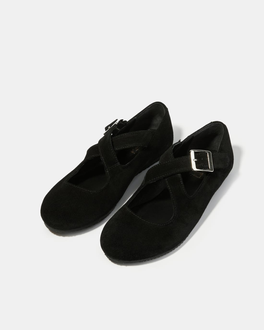 Черные замшевые балетки
