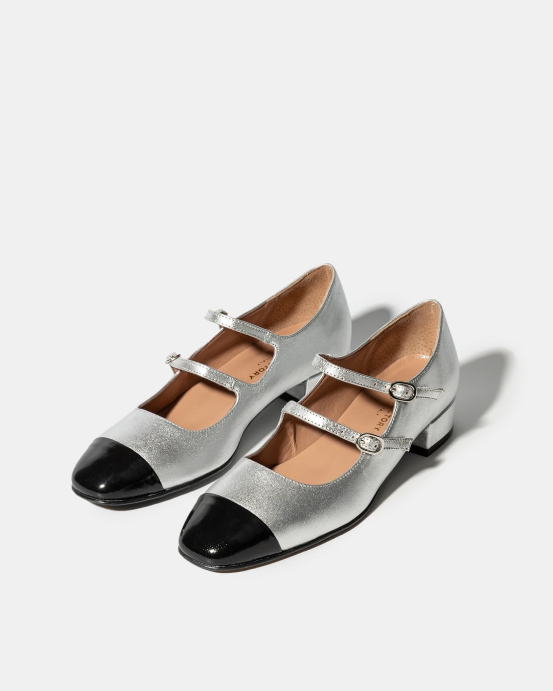 Черно-серебряные кожаные туфли - Image 2 of 4