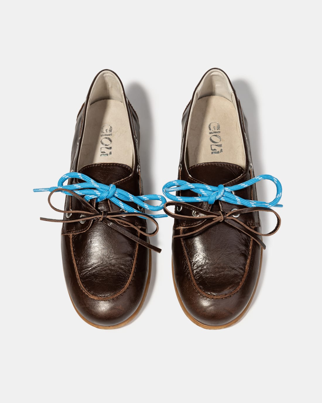 Темно-коричневые кожаные мокасины  со шнурками - Image 3 of 5