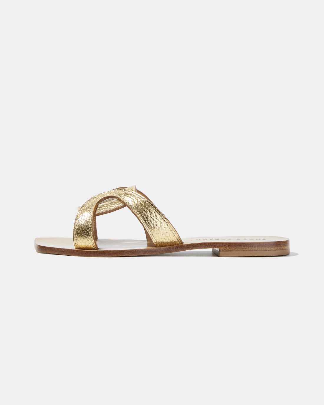 Золотистые кожаные пантолеты