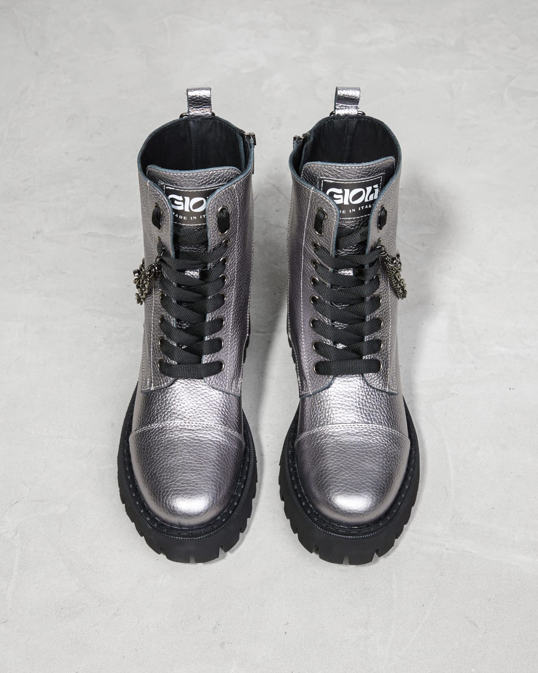 Серебристые кожаные ботинки - Image 3 of 6