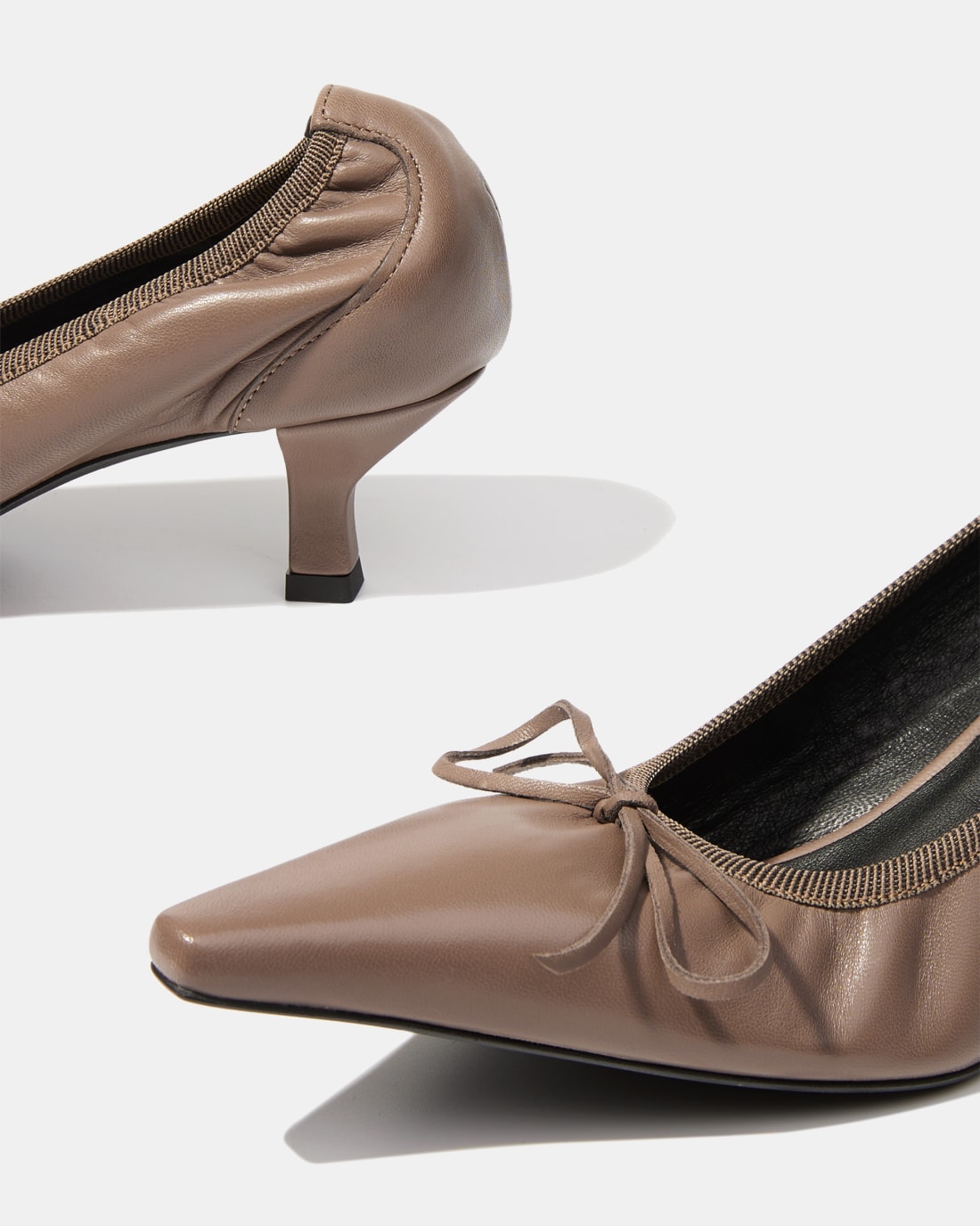 Серо-коричневые кожаные туфли - Image 4 of 6