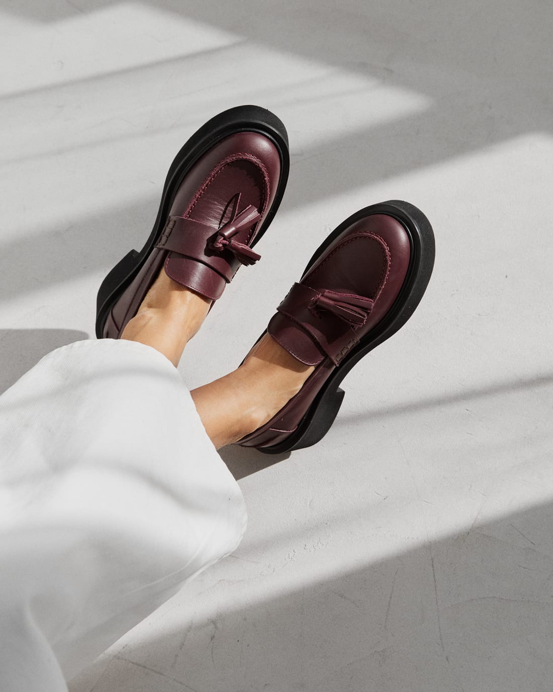 Кожаные туфли-лоферы цвета бургунди - Image 6 of 6