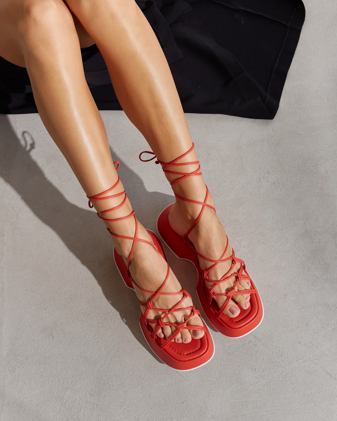 Темно-оранжевые кожаные босоножки - Image 6 of 6