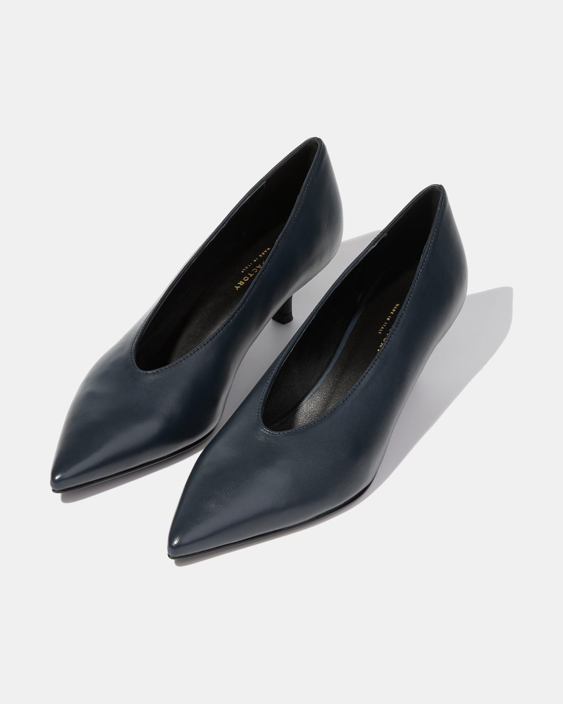 Темно-синие кожаные туфли на каблуке - Image 2 of 5