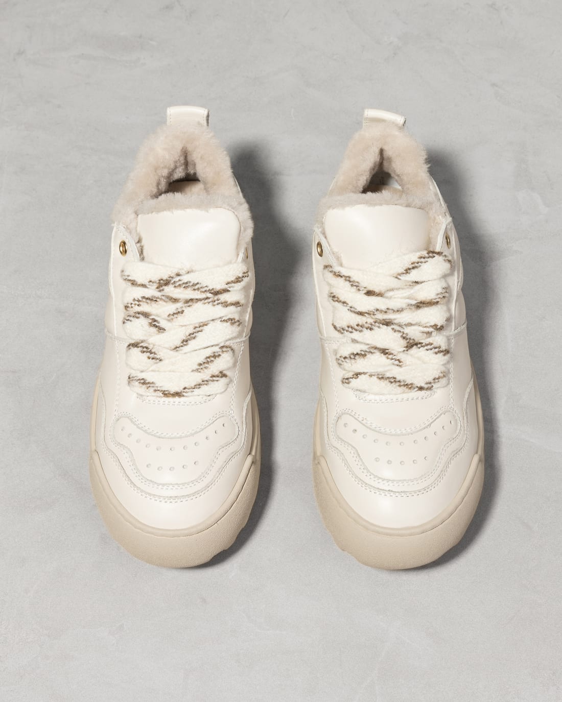 Утепленные кожаные кеды