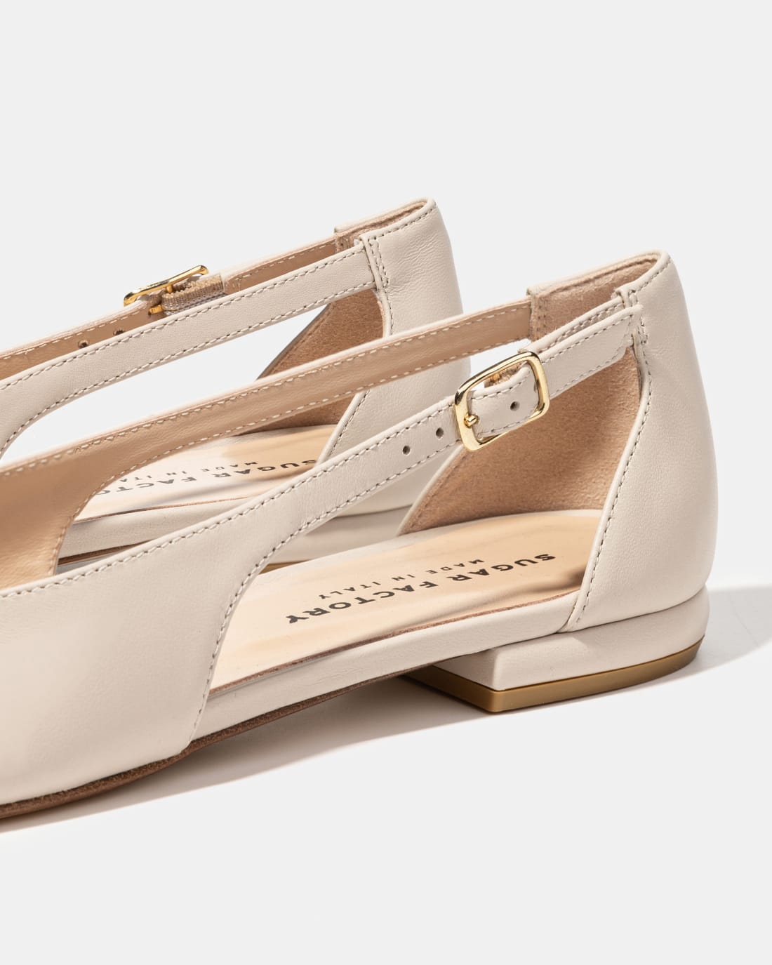 Бежевые кожаные туфли с открытым носком - Image 4 of 4