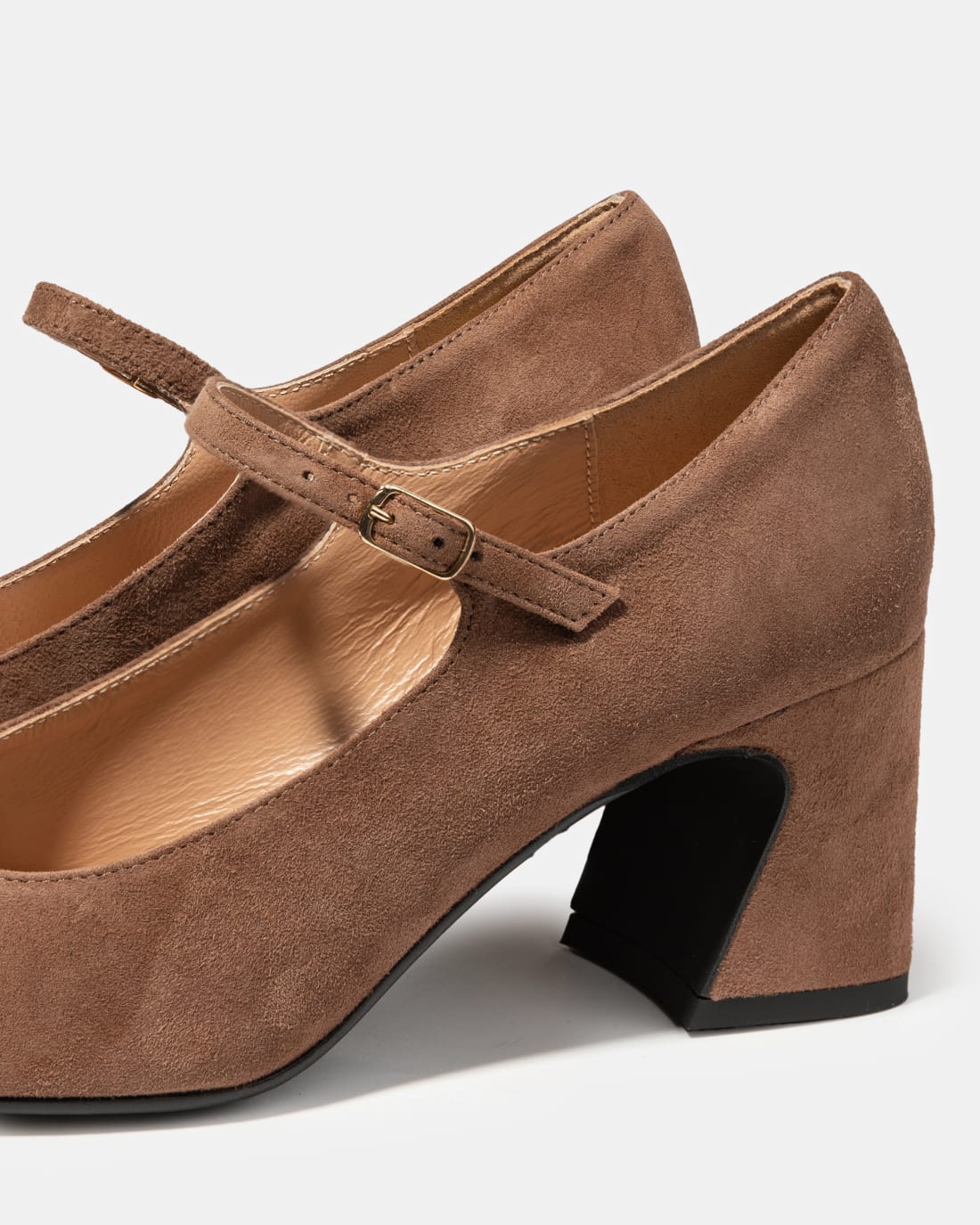 Бежевые замшевые туфли на каблуке - Image 4 of 5