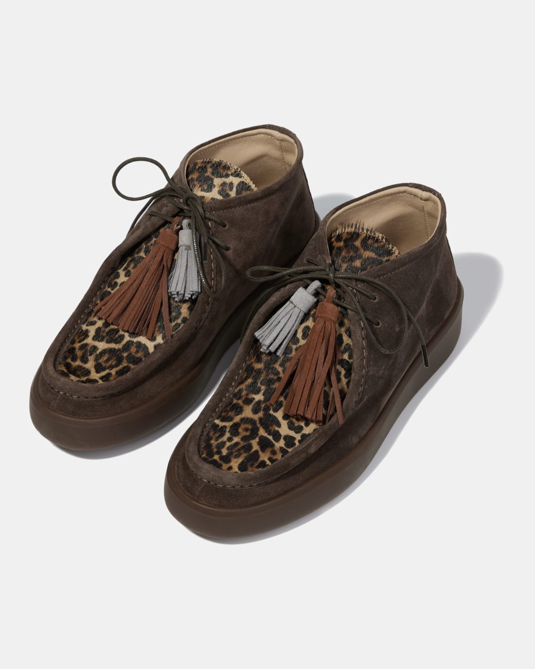 Полуботинки из натуральной кожи с леопардовым принтом