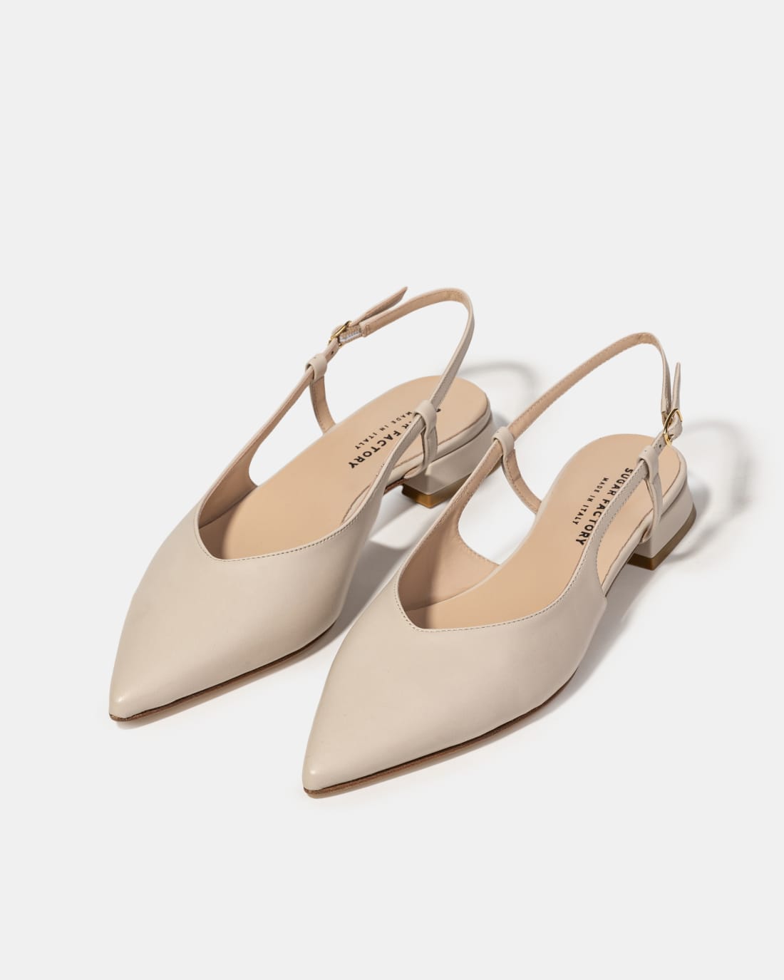 Бежевые кожаные туфли на ремешке - Image 2 of 4