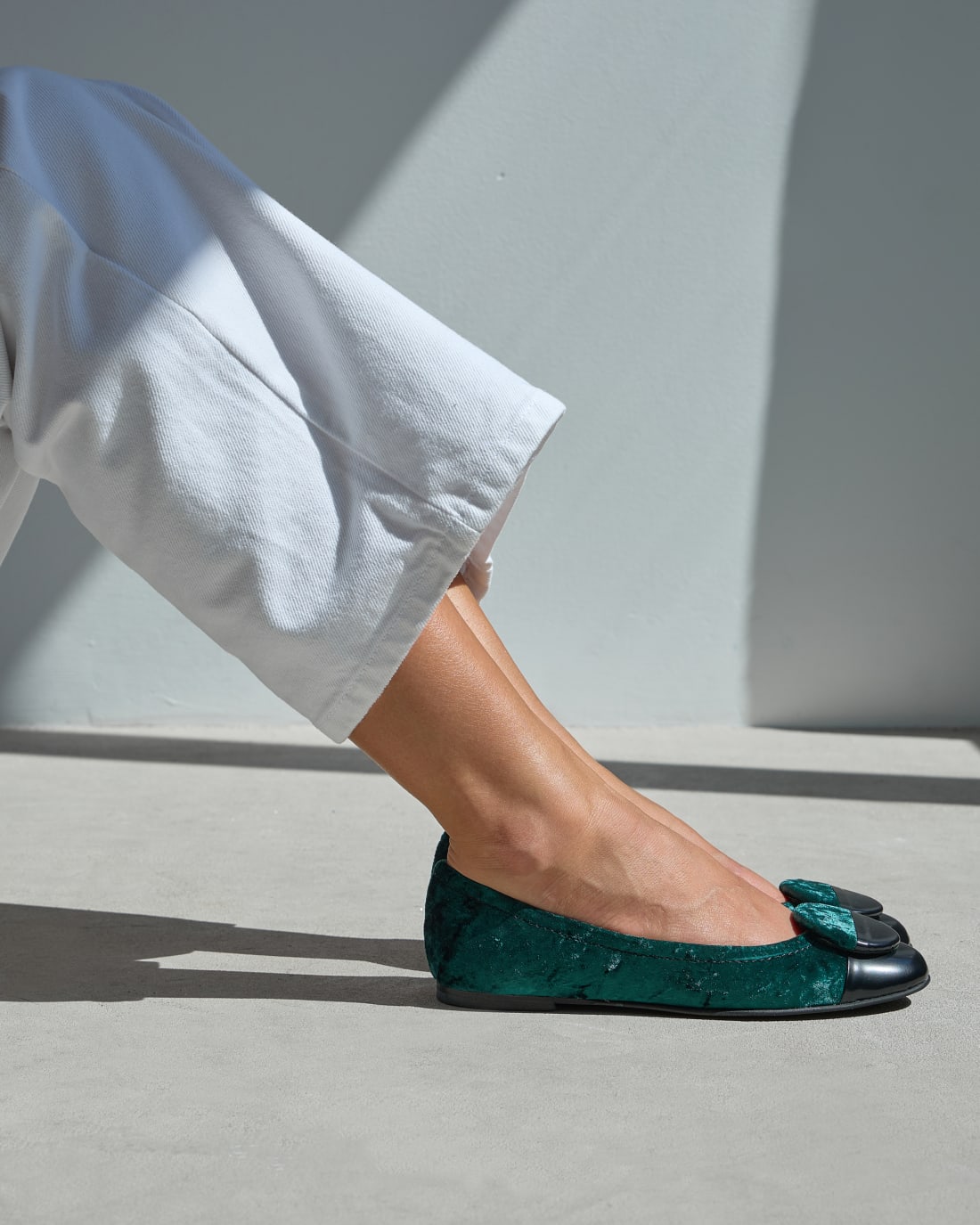 Зеленые балетки из велюра и кожи - Image 7 of 7