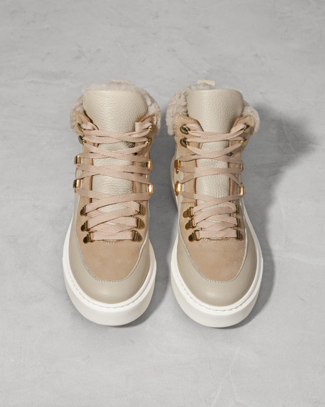 Бежевые кожаные кеды - Image 3 of 4