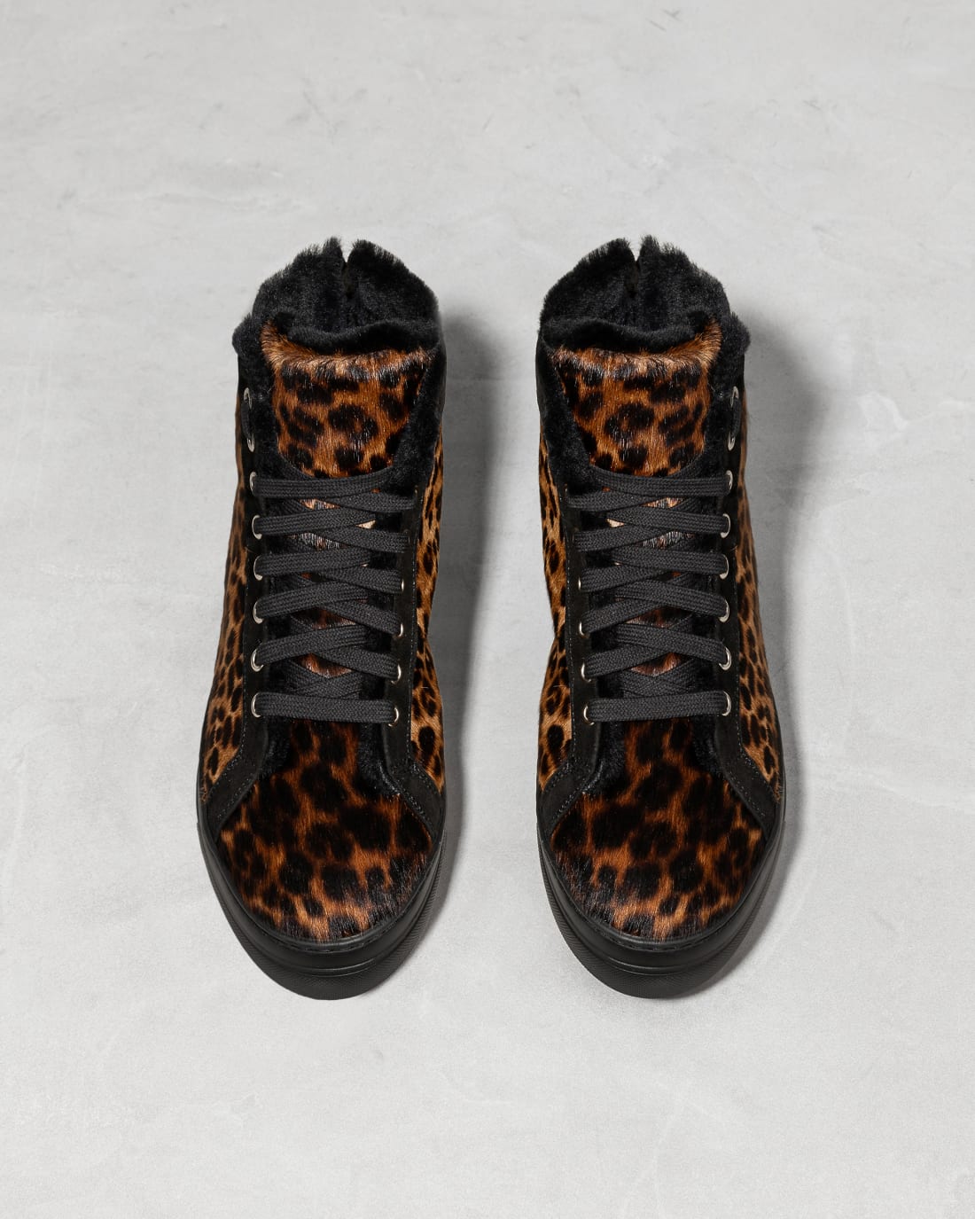 Кеды из натурального меха с леопардовым принтом - Image 4 of 7