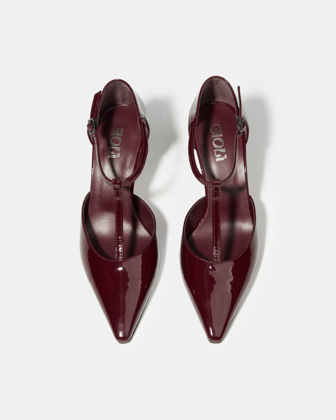 Кожаные туфли винного цвета