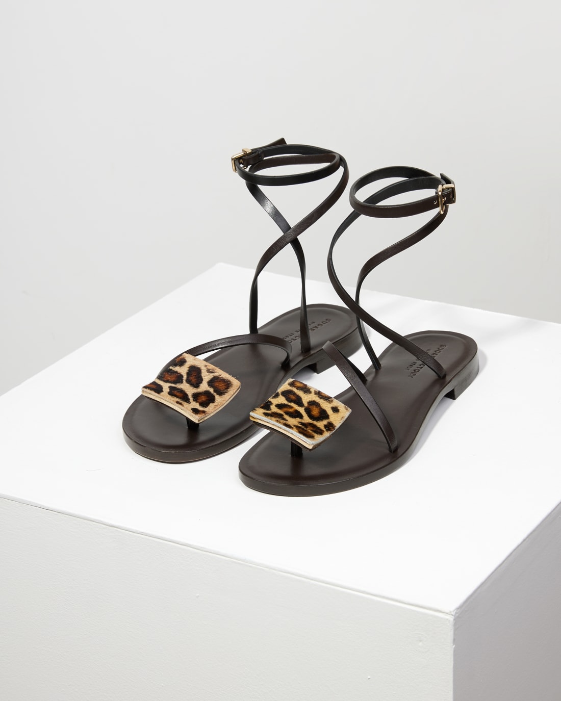 Леопардовые кожаные босоножки - Image 3 of 6