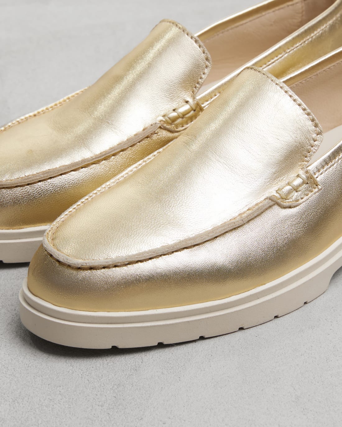 Золотые кожаные лоферы - Image 4 of 7