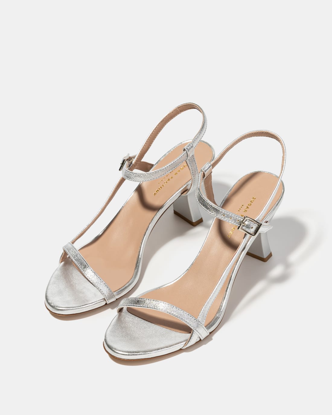 Серебристые босоножки с ремешками - Image 2 of 4