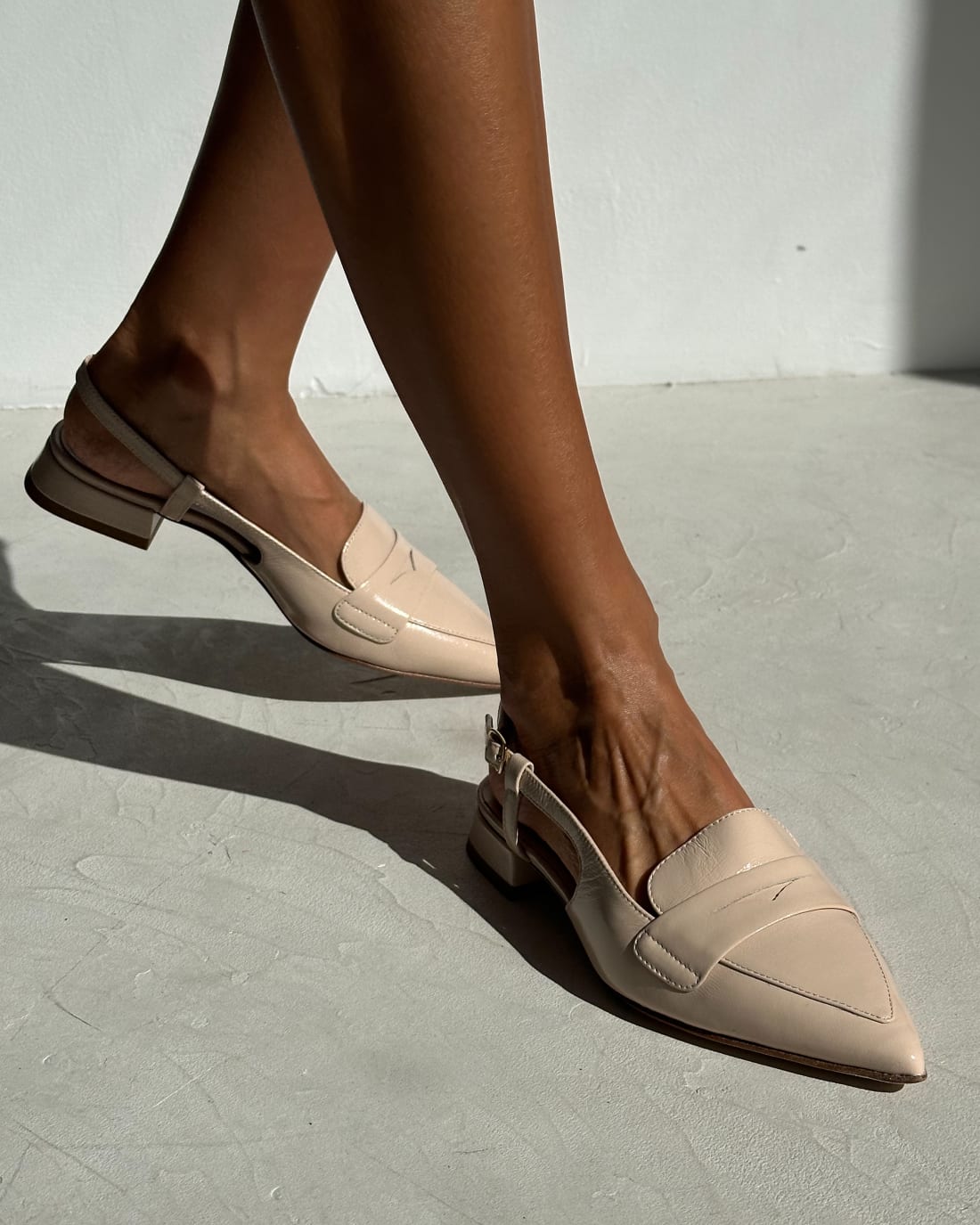 Бежевые кожаные туфли на низком каблуке - Image 5 of 5
