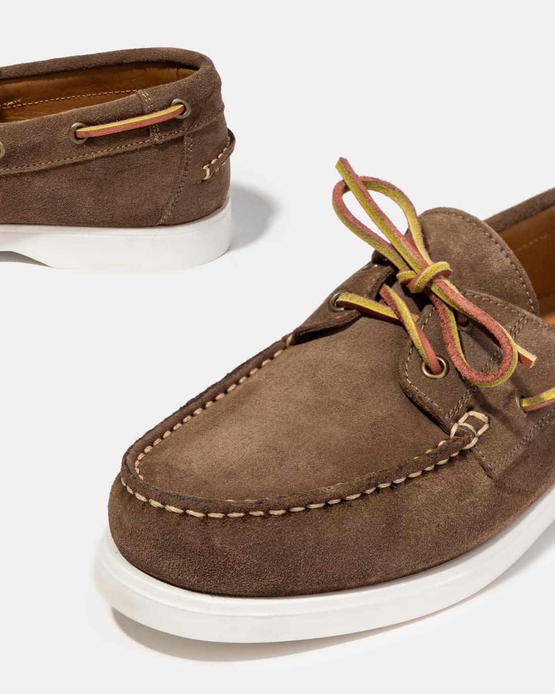 Коричневые замшевые мокасины со шнурками - Image 4 of 5