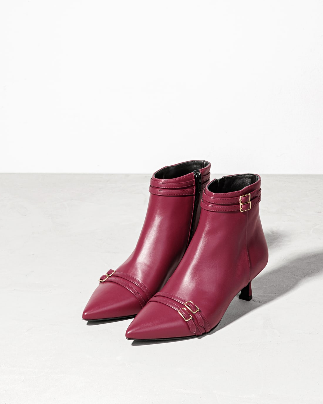 Бордовые кожаные ботильоны - Image 2 of 5