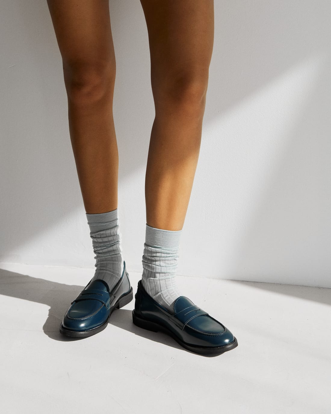 Синие кожаные лоферы - Image 5 of 6