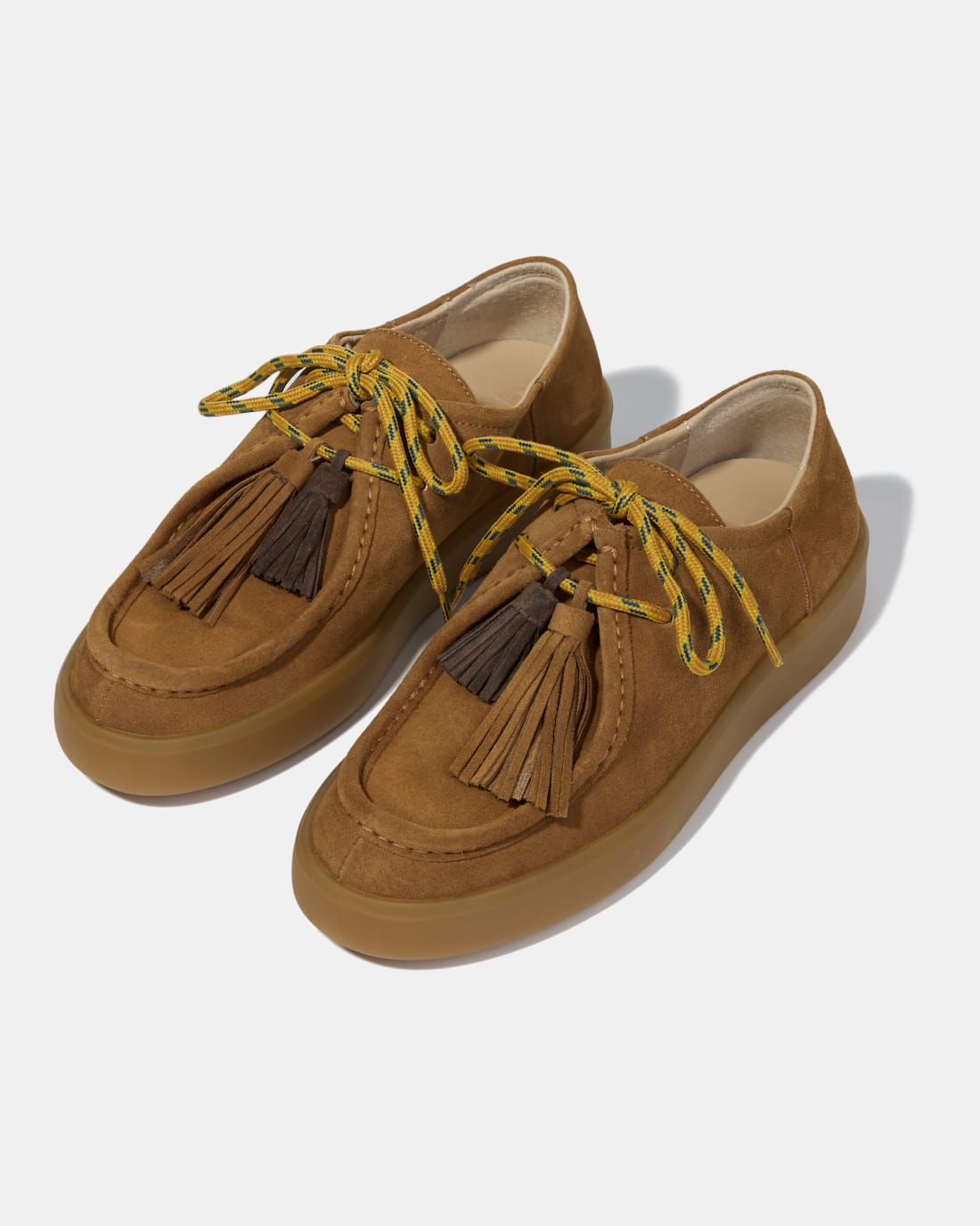 Коричневые замшевые полуботинки с кисточками