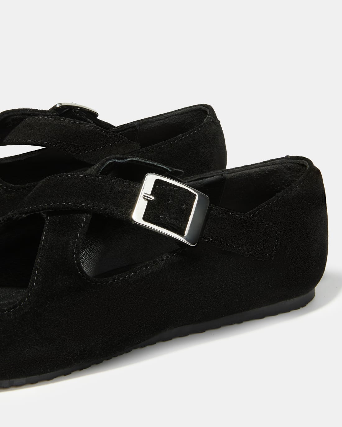 Черные замшевые балетки