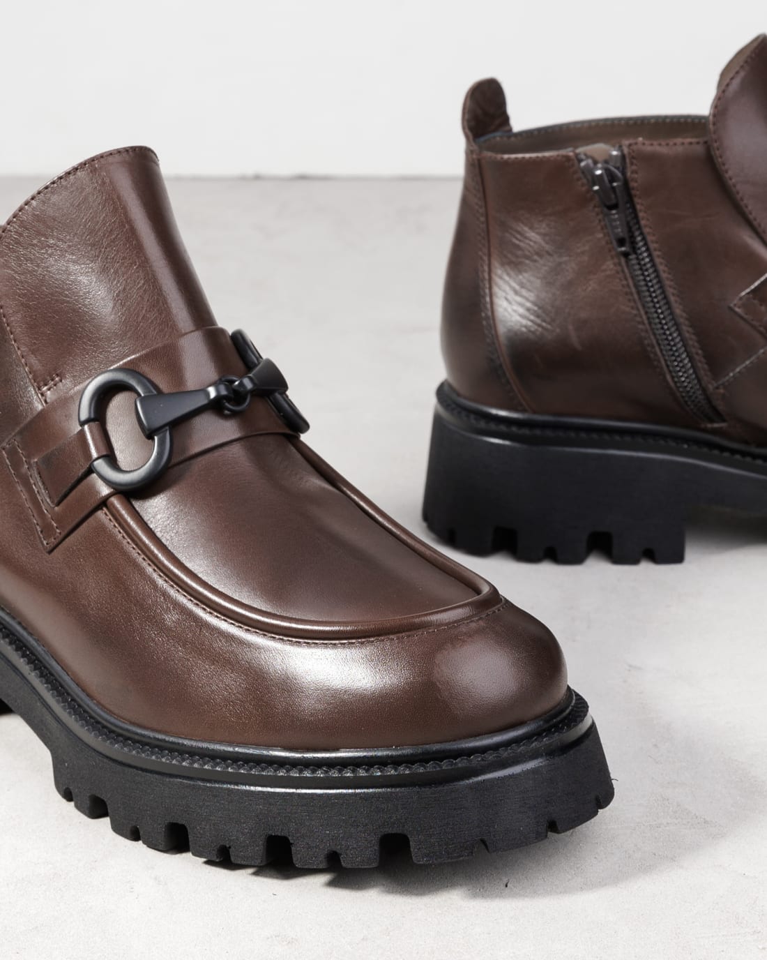 Коричневые кожаные полуботинки - Image 4 of 5