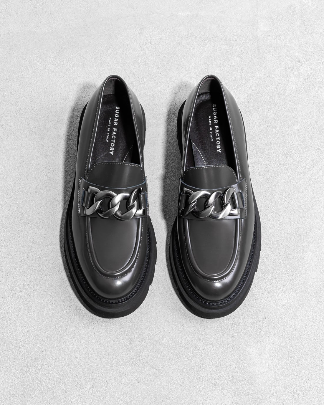 Серые кожаные лоферы классического стиля - Image 2 of 6