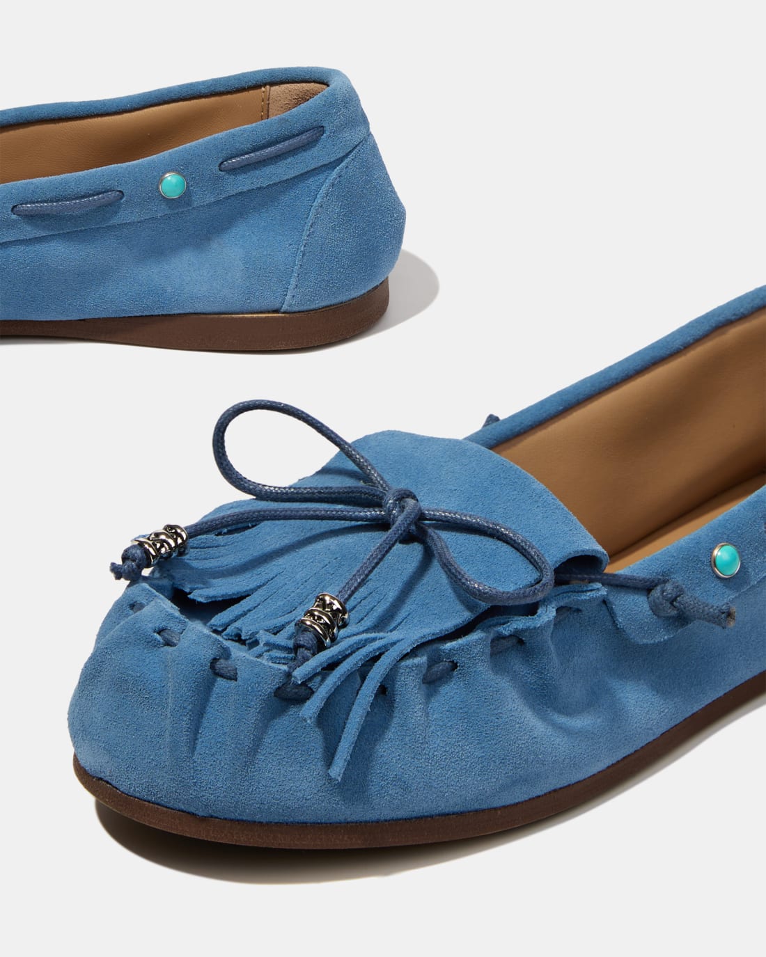 Синие замшевые мокасины с бантиком - Image 4 of 4