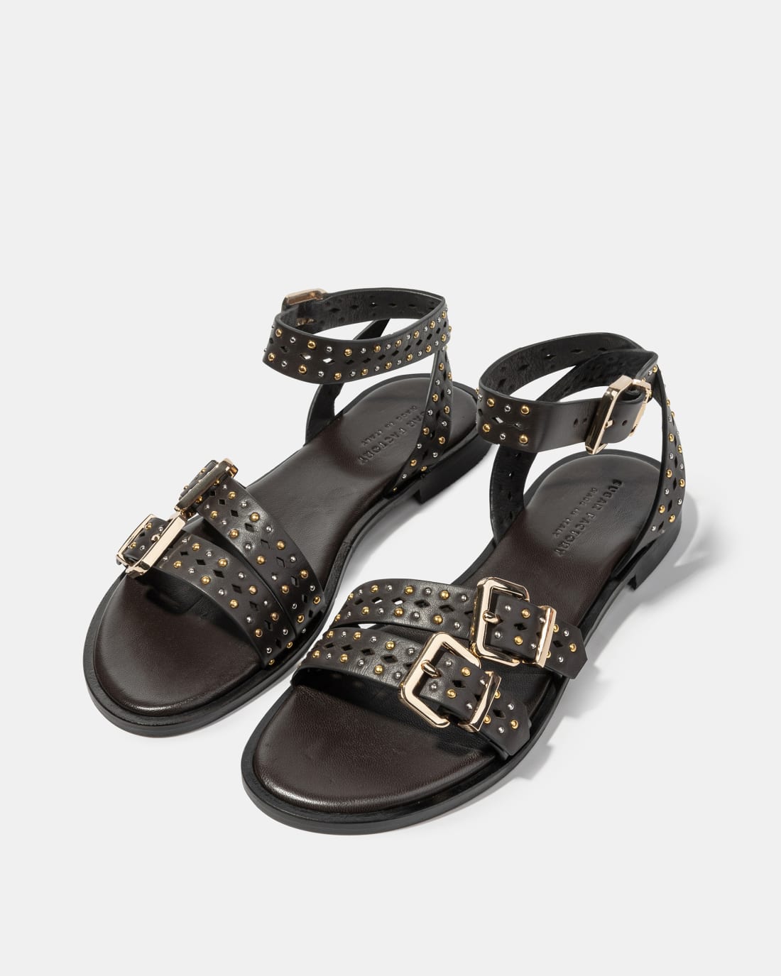 Темно-коричневые сандалии с пряжками - Image 2 of 5