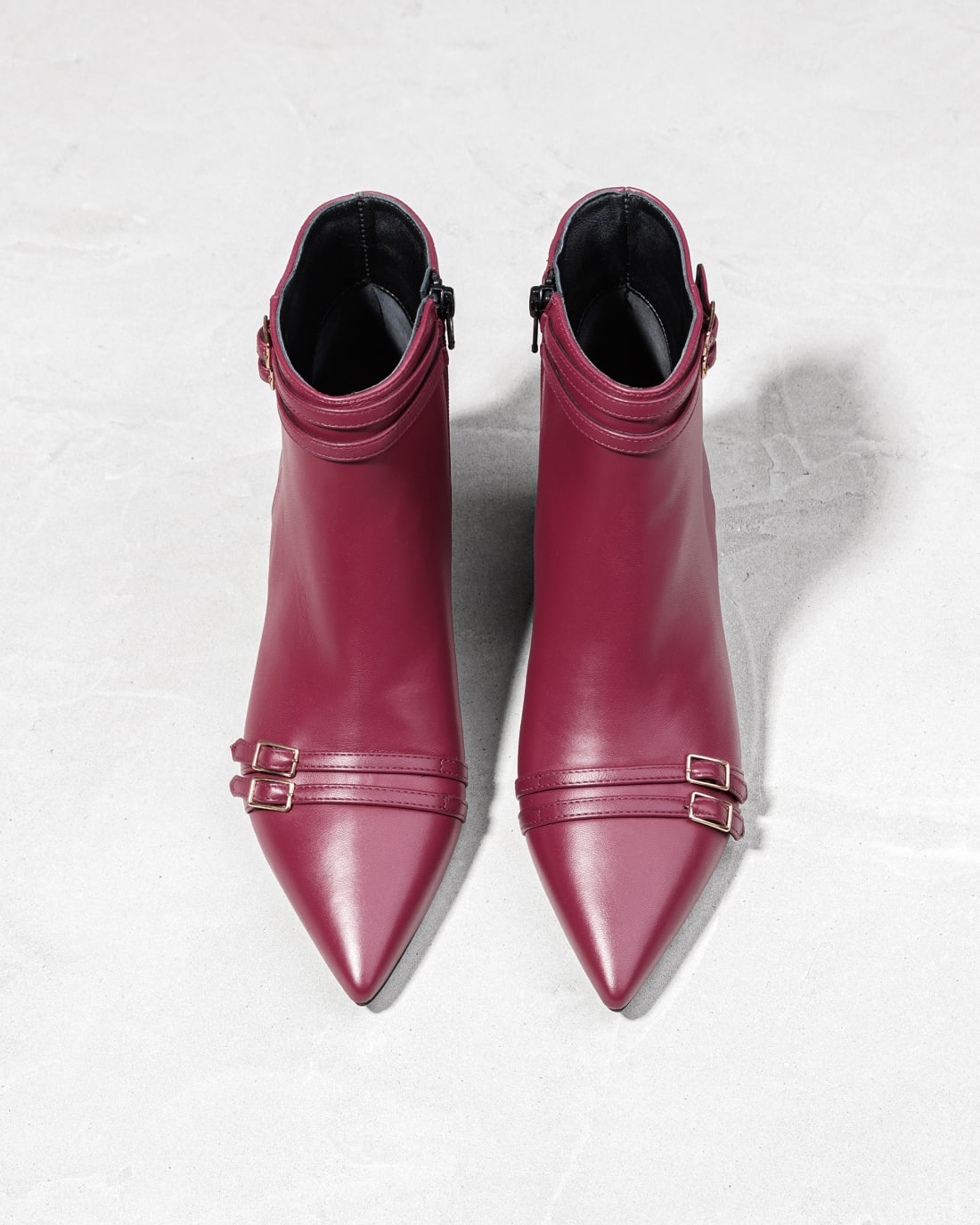 Бордовые кожаные ботильоны - Image 3 of 5