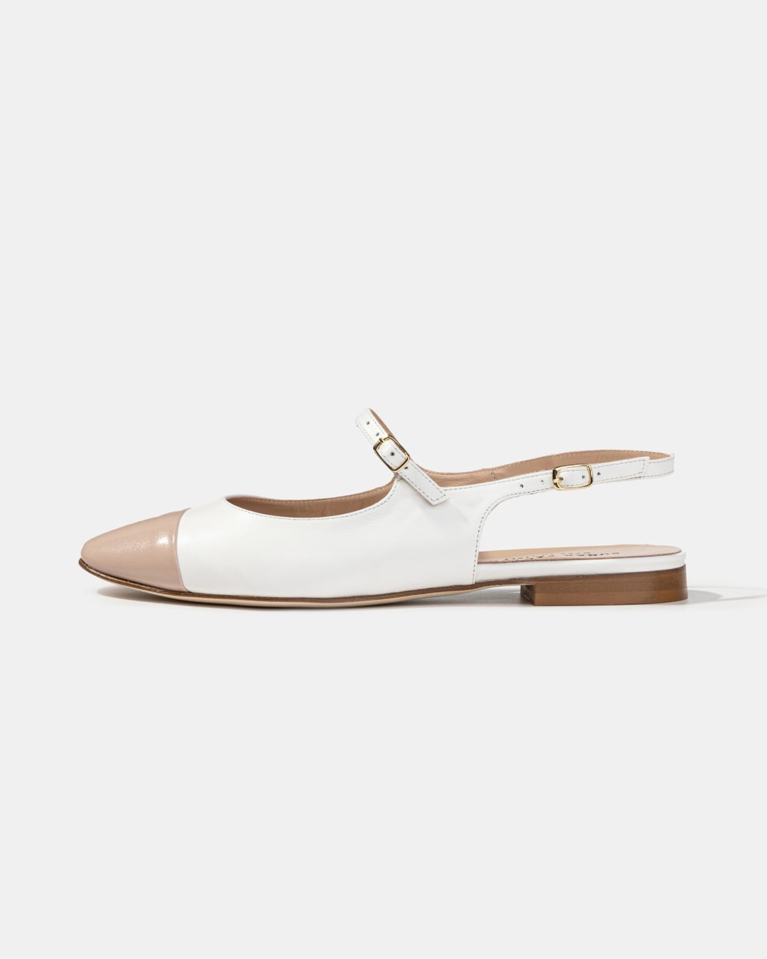 Бежево-белые кожаные туфли - Image 1 of 4