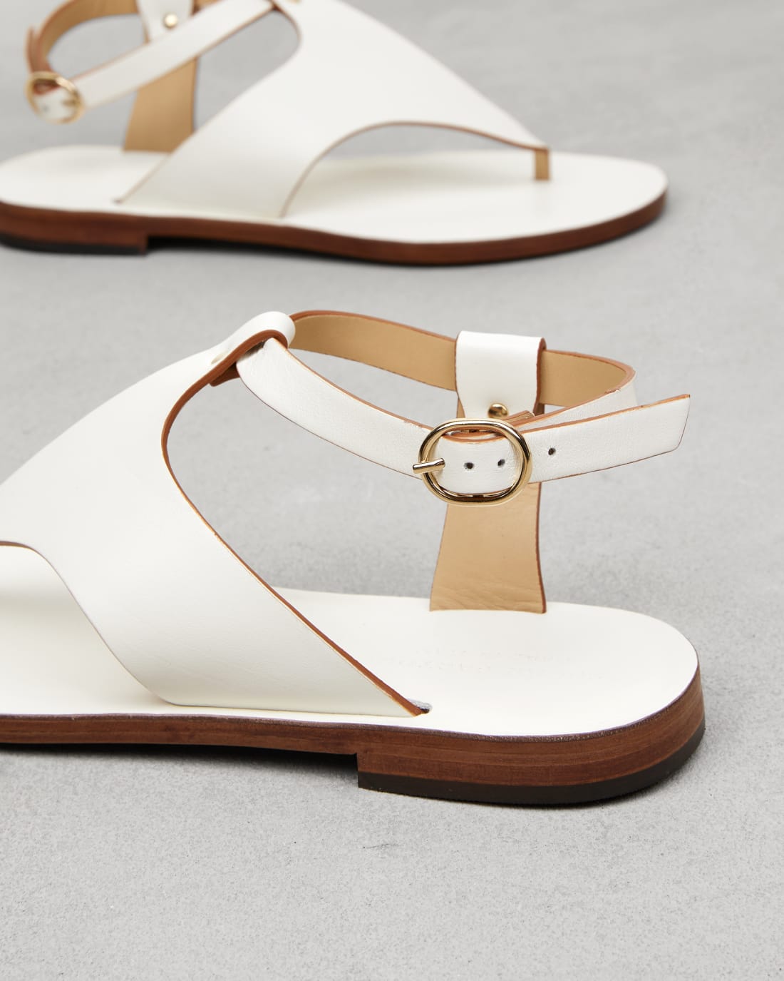 Белые кожаные босоножки - Image 4 of 5