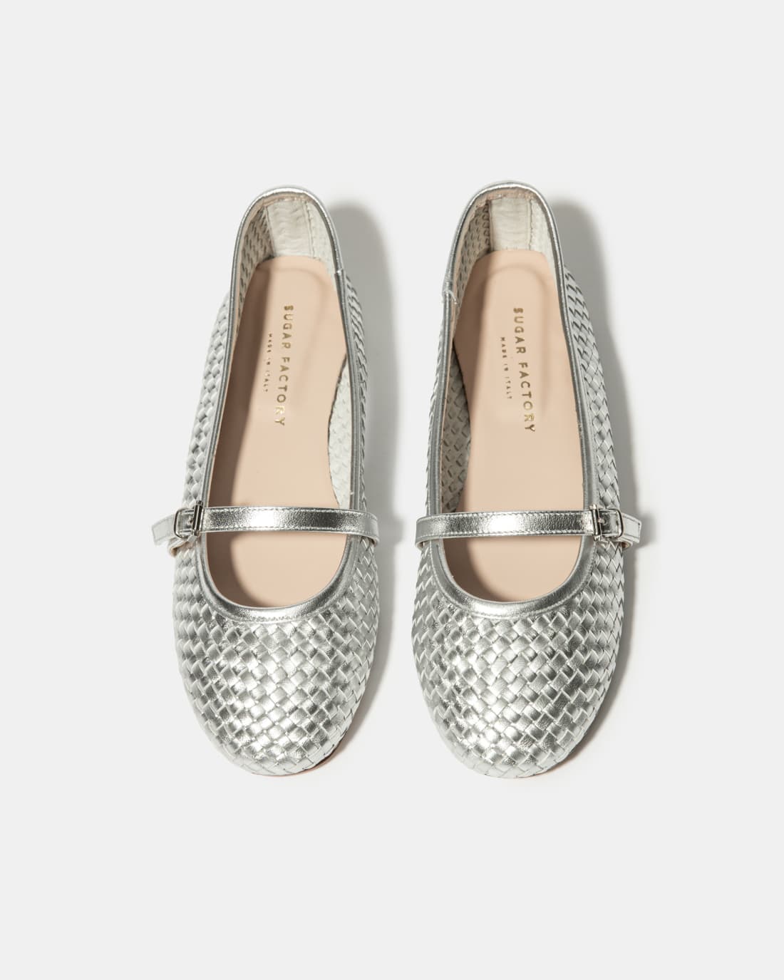 Серебристые балетки с ремешком - Image 3 of 4