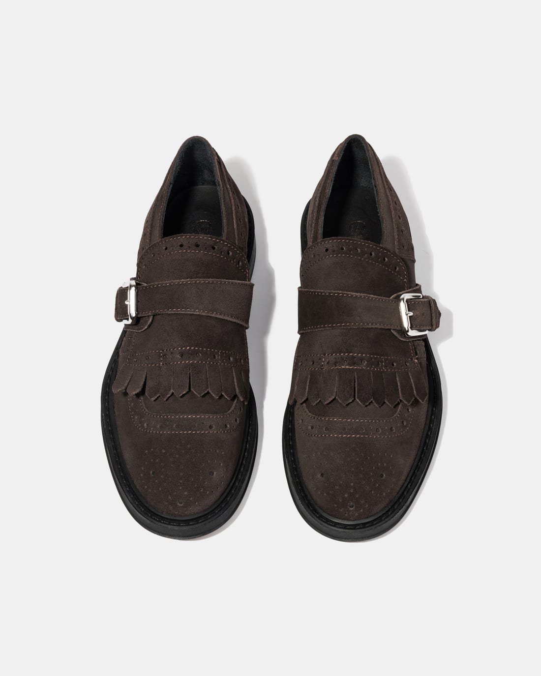 Темно-коричневые замшевые туфли с ремешками - Image 4 of 5