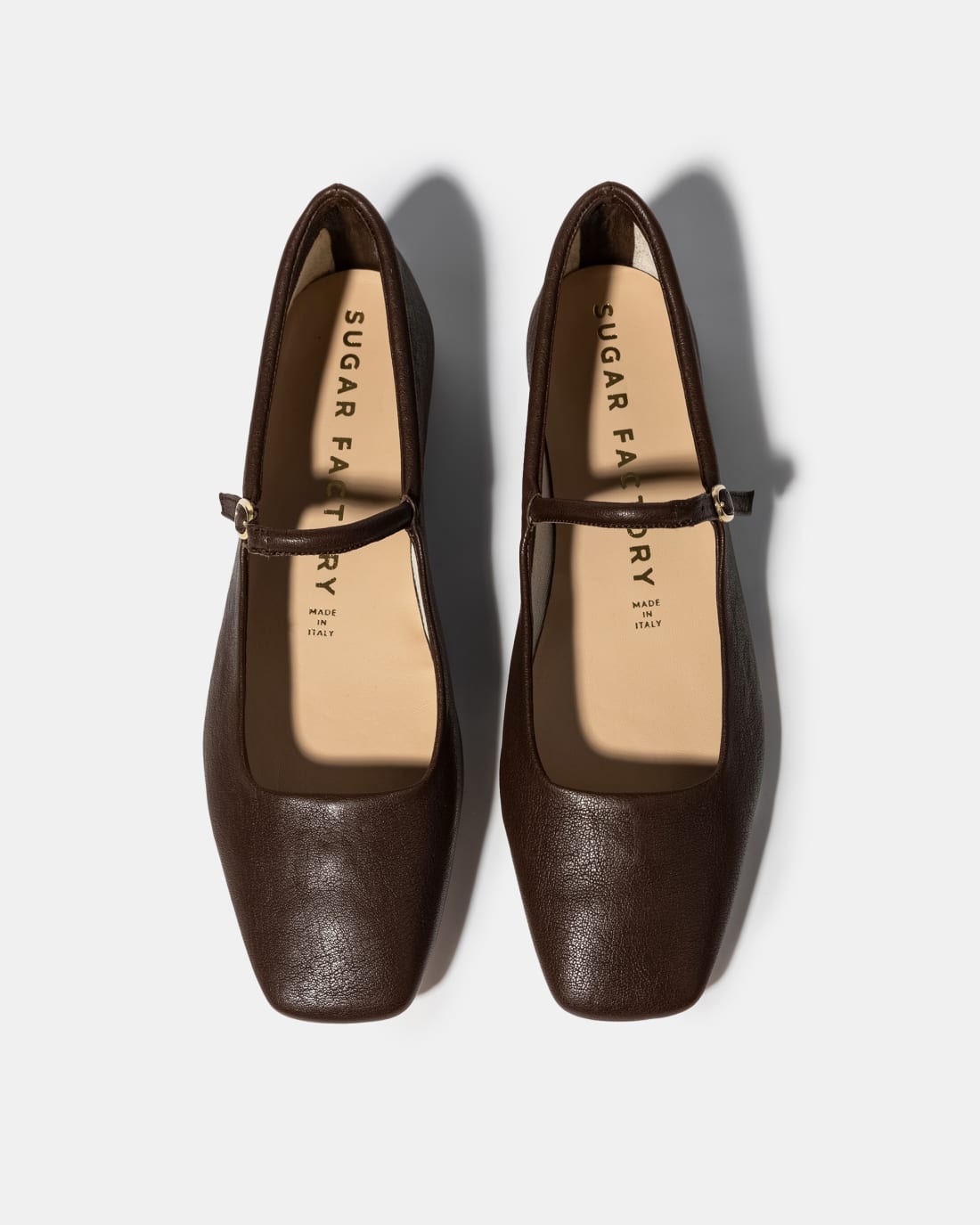 Коричневые кожаные балетки с ремешком - Image 3 of 5