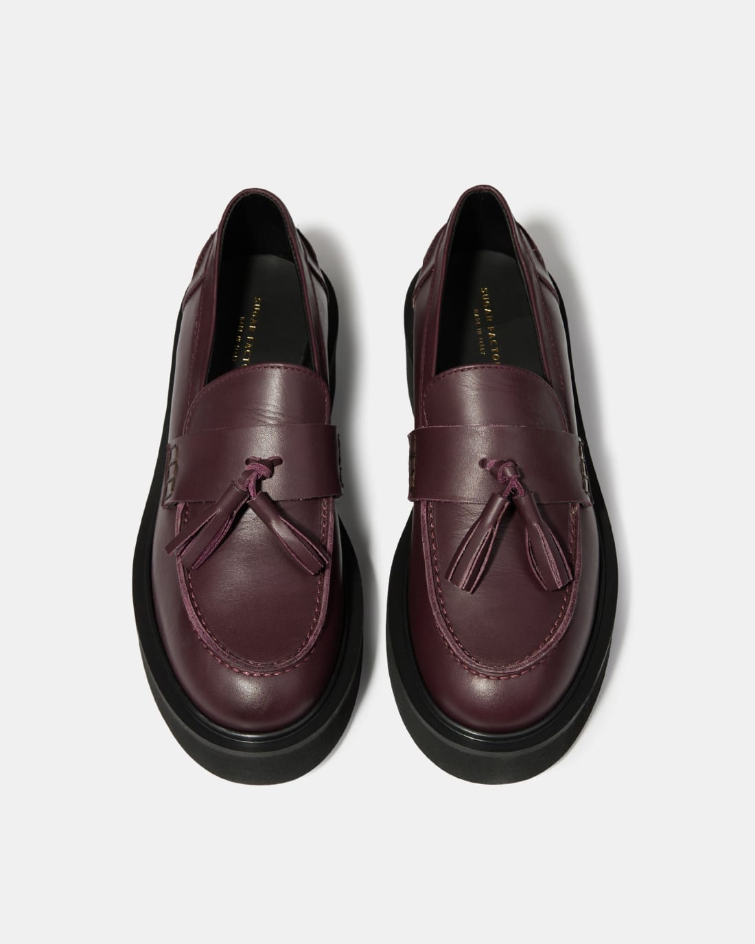 Кожаные туфли-лоферы цвета бургунди - Image 3 of 6