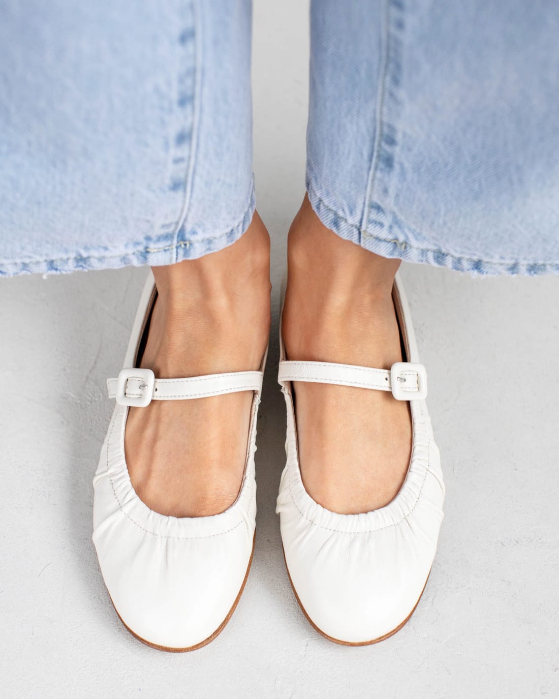 Светло-бежевые классические балетки из натуральной кожи - Image 5 of 5