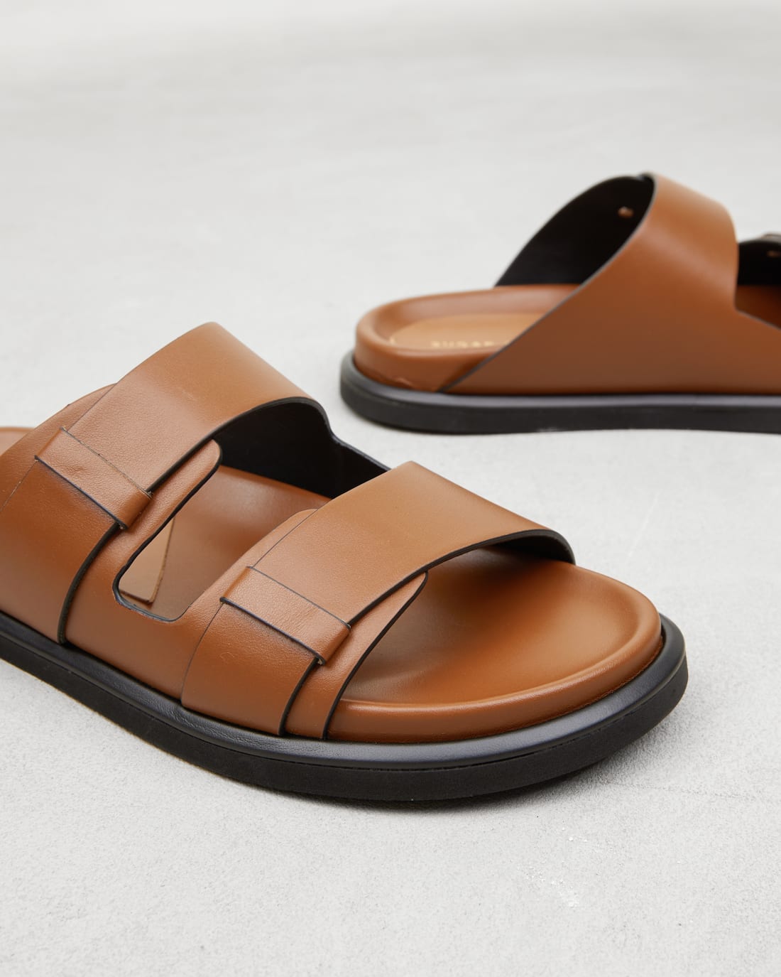 Коричневые кожаные шлепанцы - Image 4 of 6