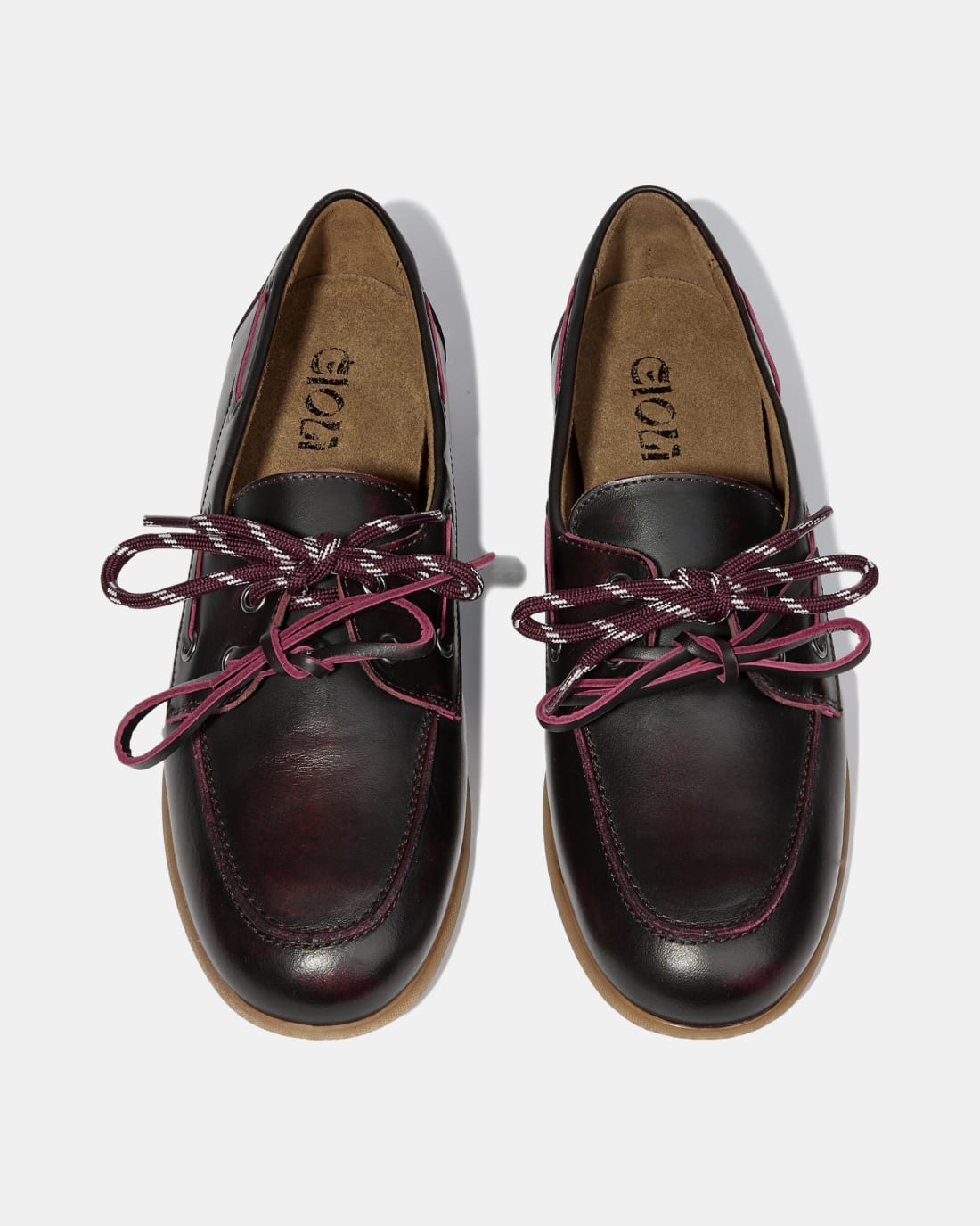 Темно-бордовые кожаные мокасины