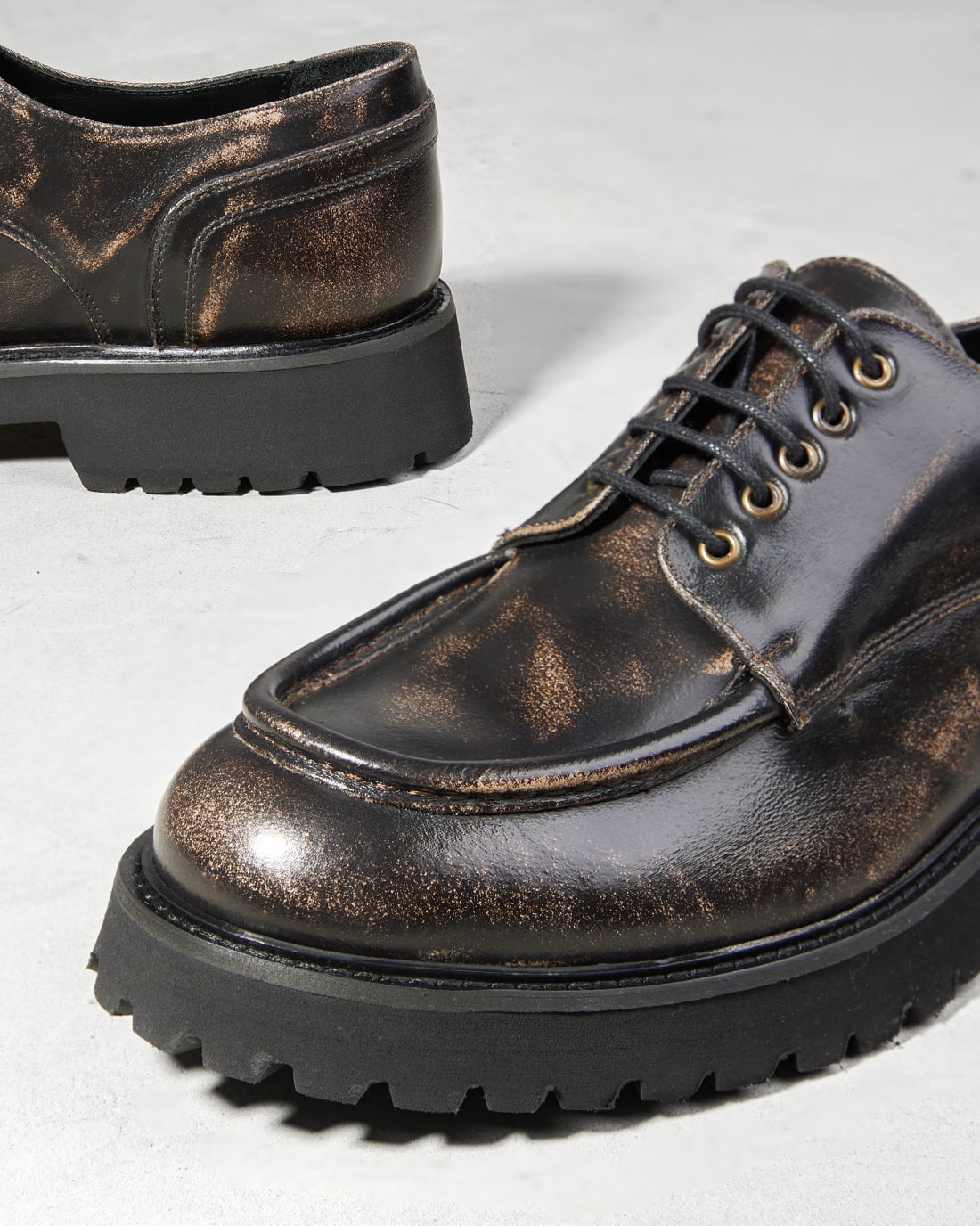 Темно-коричневые кожаные полуботинки - Image 4 of 5