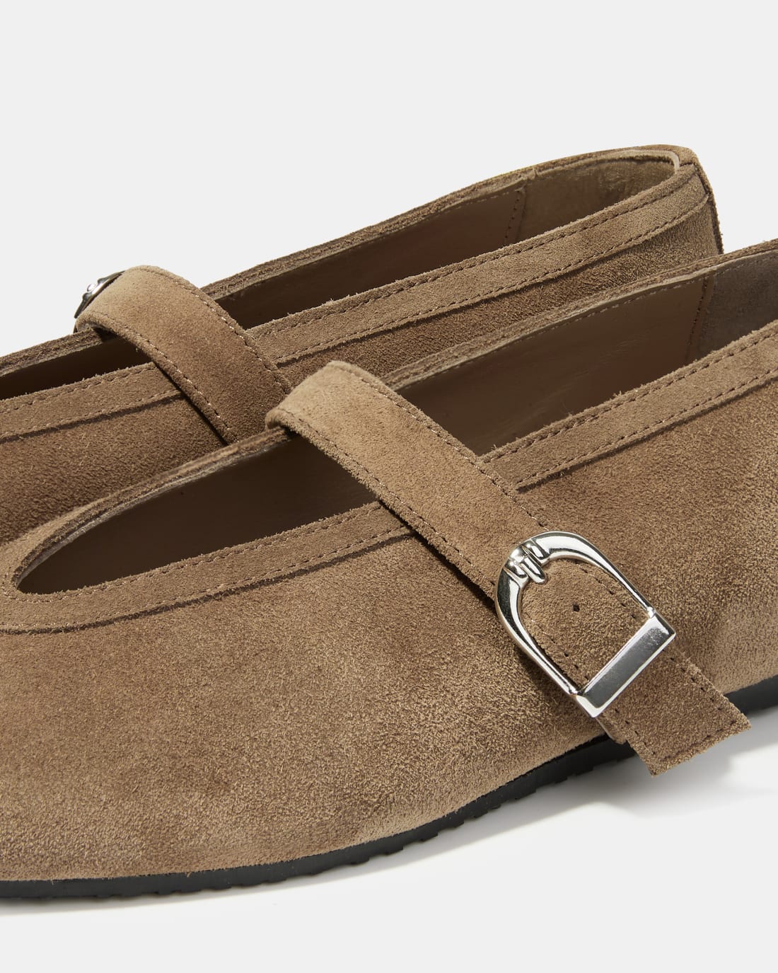 Замшевые балетки бежевого цвета - Image 4 of 5