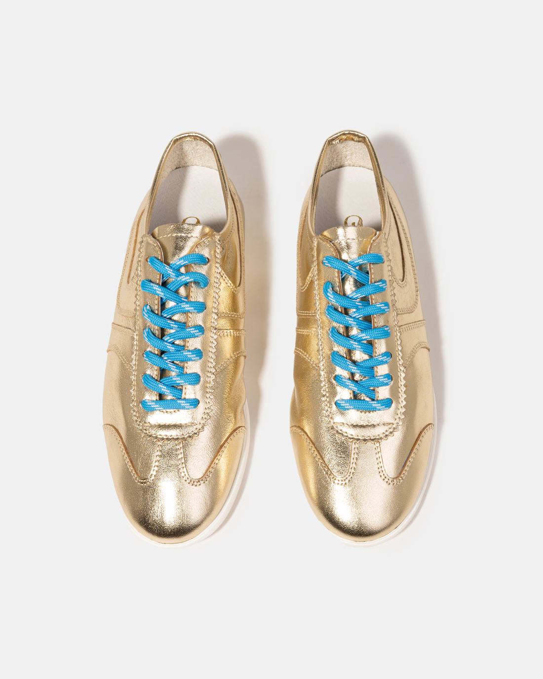 Золотистые кожаные кеды - Image 3 of 5