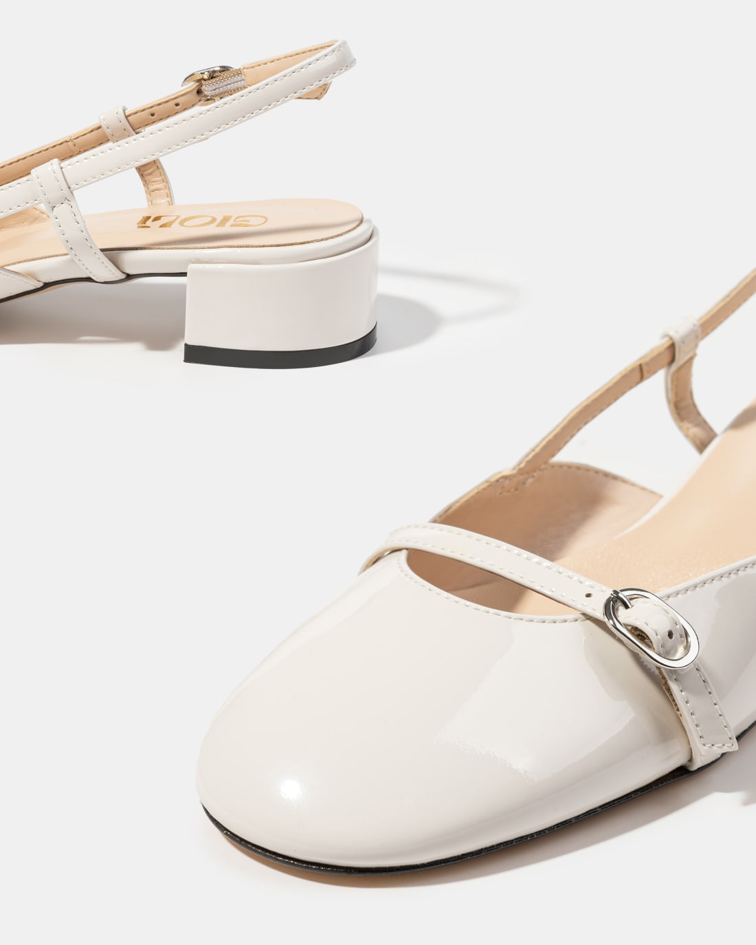 Белые лакированные туфли на каблуке - Image 4 of 5