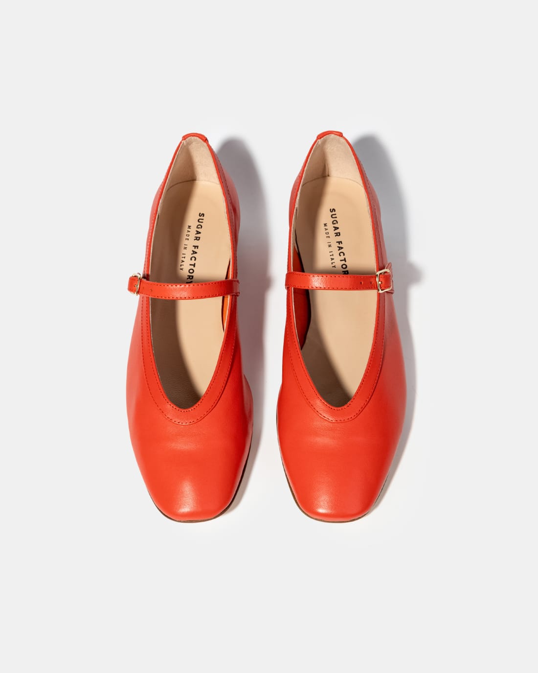 Кораллово-красные кожаные балетки - Image 3 of 4