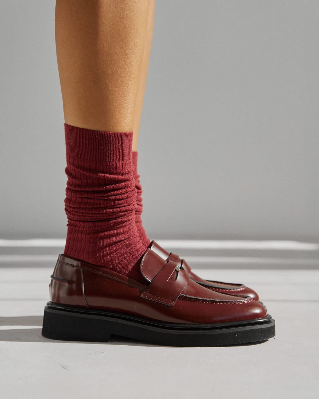 Бордовые кожаные лоферы - Image 6 of 6