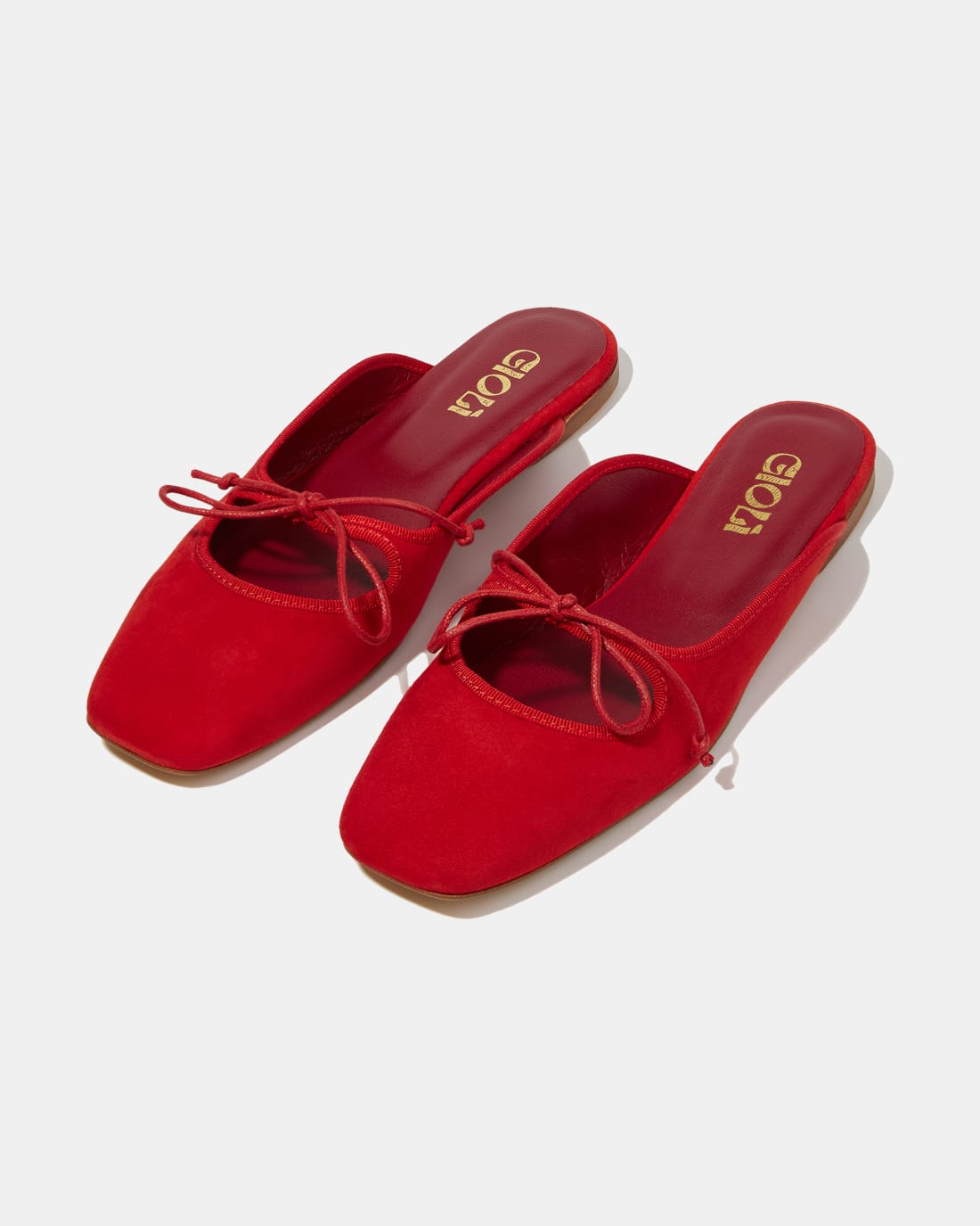 Красные замшевые слиперы с бантиком - Image 2 of 5