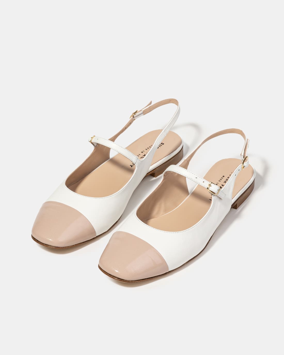 Бежево-белые кожаные туфли - Image 2 of 4